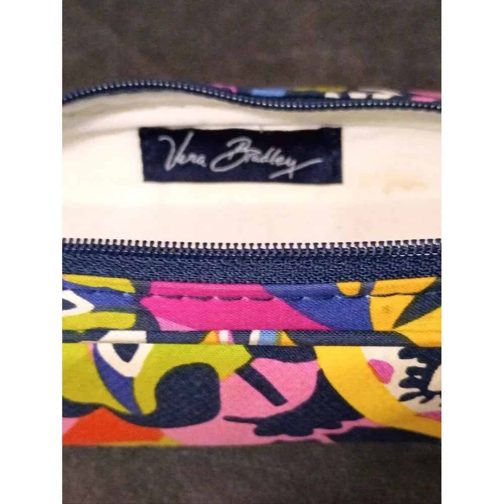 Vera Bradley Navy Floral Print Zip Soft Side Eyeglasses Case/Cosmetic Case